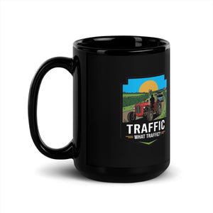 The Tractor Mugs Store Massey Ferguson 35X TRAFFIC WHAT TRAFFIC? Bright | Black Mug Quality Farmers Merch