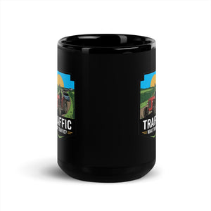 The Tractor Mugs Store Massey Ferguson 35X TRAFFIC WHAT TRAFFIC? Bright | Black Mug Quality Farmers Merch