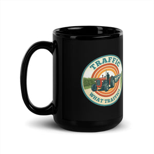 The Tractor Mugs Store Massey Ferguson 35X TRAFFIC WHAT TRAFFIC? Retro | Black Mug Quality Farmers Merch