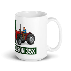 The Tractor Mugs Store Massey Ferguson 35X | White Glossy Mug Quality Farmers Merch