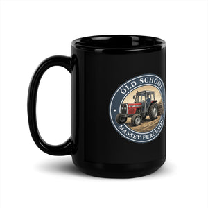 The Tractor Mugs Store Massey Ferguson 390T OLD SCHOOL MASSEY FERGUSON Engraving | Black Mug Quality Farmers Merch