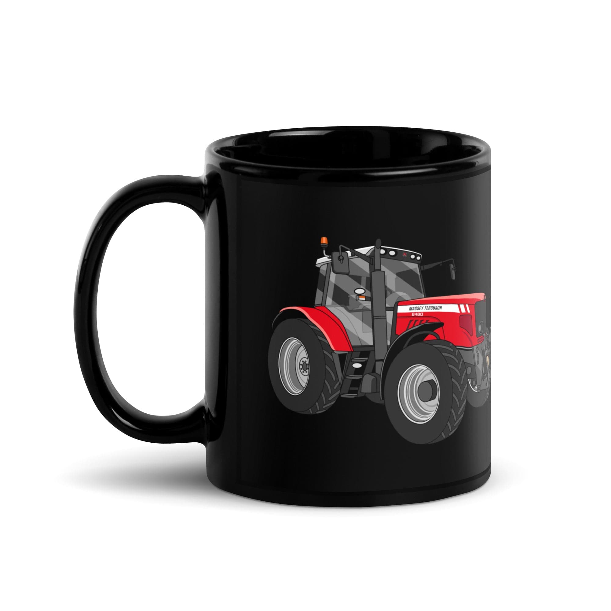 The Tractor Mugs Store Massey Ferguson 6480 | Black Glossy Mug Quality Farmers Merch