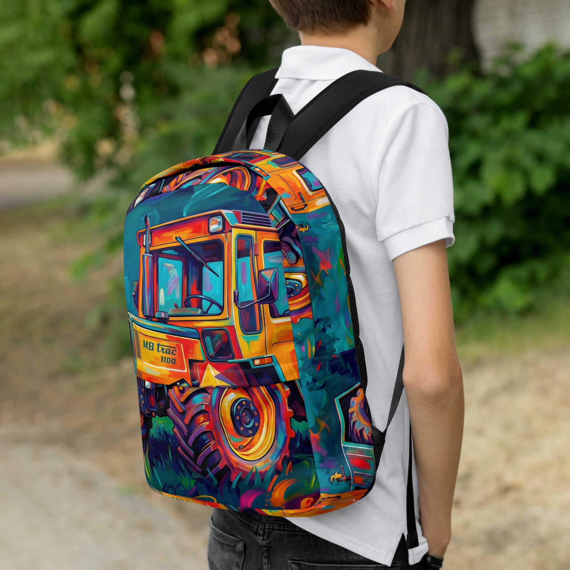 The Tractor Mugs Store MB TRac 1100 Kids | Splash Art Backpack Quality Farmers Merch