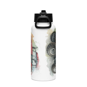The Tractor Mugs Store McCormick MTX 150 Signature Edition Watercolor | Stainless steel water bottle with a straw lid Quality Farmers Merch