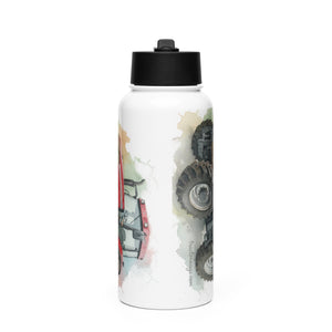 The Tractor Mugs Store McCormick MTX 150 Signature Edition Watercolor | Stainless steel water bottle with a straw lid Quality Farmers Merch