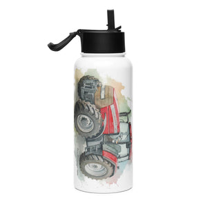 The Tractor Mugs Store McCormick MTX 150 Signature Edition Watercolor | Stainless steel water bottle with a straw lid Quality Farmers Merch
