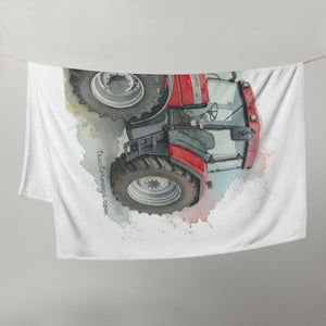 The Tractor Mugs Store McCormick MTX 150 Signature Edition Watercolor | Throw Blanket Quality Farmers Merch