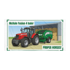 The Tractor Mugs Store McHale Fusion 4 baler PROPER HORSES! | Super Soft Towel Quality Farmers Merch