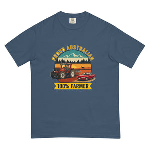 The Tractor Mugs Store Midnight FIATAGRI F130 PROUD AUSTRALIAN 100% FARMER Outdoor | Unisex Premium T-shirt Quality Farmers Merch