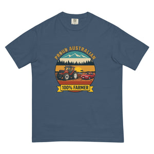 The Tractor Mugs Store Midnight FIATAGRI F130 PROUD AUSTRALIAN 100% FARMER Outdoor | Unisex Premium T-shirt Quality Farmers Merch