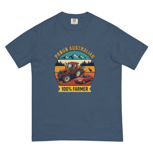 The Tractor Mugs Store Midnight FIATAGRI F140 PROUD AUSTRALIAN 100% FARMER Outdoor | Unisex Premium T-shirt Quality Farmers Merch
