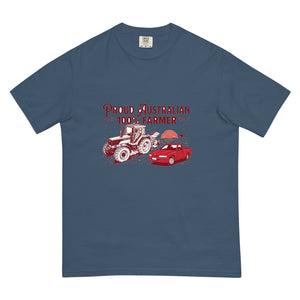 The Tractor Mugs Store Midnight FIATAGRI F140 PROUD AUSTRALIAN 100% FARMER Two Tone | Unisex Premium T-shirt Quality Farmers Merch