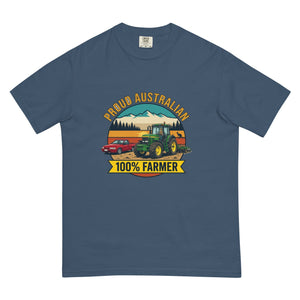 The Tractor Mugs Store Midnight John Deere 7810 PROUD AUSTRALIAN 100% FARMER Outdoor | Unisex Premium T-shirt Quality Farmers Merch