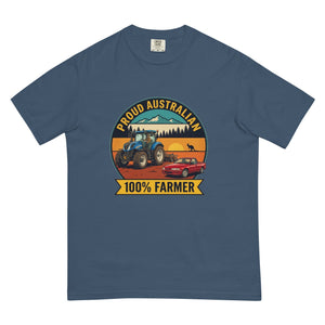 The Tractor Mugs Store Midnight New Holland T7.225 PROUD AUSTRALIAN 100% FARMER Outdoor | Unisex Premium T-shirt Quality Farmers Merch