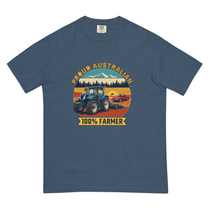 The Tractor Mugs Store Midnight New Holland T7.225 PROUD AUSTRALIAN 100% FARMER Outdoor | Unisex Premium T-shirt Quality Farmers Merch