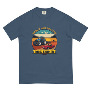 The Tractor Mugs Store Midnight New Holland TM 155 PROUD AUSTRALIAN 100% FARMER Outdoor | Unisex Premium T-shirt Quality Farmers Merch