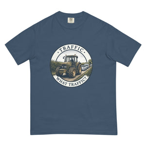 The Tractor Mugs Store Midnight / S John Deere 7810 TRAFFIC WHAT TRAFFIC? Engraving | Unisex Premium T-shirt Quality Farmers Merch