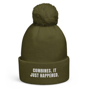 The Tractor Mugs Store Moss Green Combines. It Just Happened. | Pom-Pom Beanie Quality Farmers Merch
