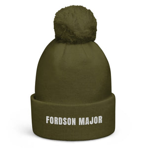 The Tractor Mugs Store Moss Green Fordson Major | Pom-Pom Beanie Quality Farmers Merch
