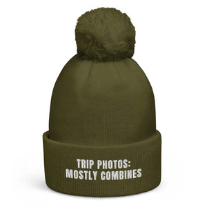 The Tractor Mugs Store Moss Green Trip Photos: Mostly Combines | Pom-Pom Beanie Quality Farmers Merch