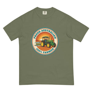 The Tractor Mugs Store Moss John Deere 3350 4WD PROUD AUSTRALIAN 100% FARMER Retro | Unisex Premium T-shirt Quality Farmers Merch