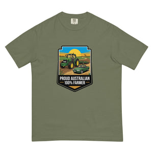 The Tractor Mugs Store Moss John Deere 6930 PROUD AUSTRALIAN 100% FARMER Bright | Unisex Premium T-shirt Quality Farmers Merch
