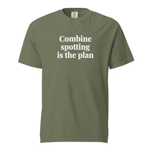The Tractor Mugs Store Moss / S Combine Spotting Is the Plan | Unisex Premium T-shirt Quality Farmers Merch