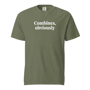 The Tractor Mugs Store Moss / S Combines, Obviously | Unisex Premium T-shirt Quality Farmers Merch