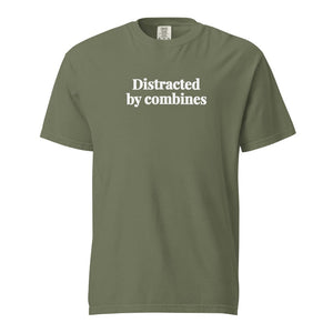 The Tractor Mugs Store Moss / S Distracted by Combines | Unisex Premium T-shirt Quality Farmers Merch