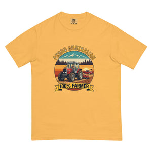 The Tractor Mugs Store Mustard Massey Ferguson 3075 PROUD AUSTRALIAN 100% FARMER Outdoor | Unisex Premium T-shirt Quality Farmers Merch