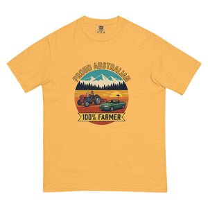 The Tractor Mugs Store Mustard Massey Ferguson 35X PROUD AUSTRALIAN 100% FARMER Outdoor | Unisex Premium T-shirt Quality Farmers Merch