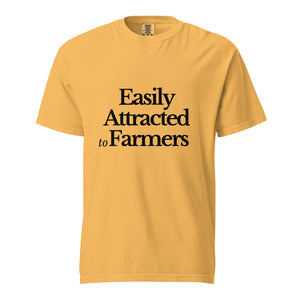 The Tractor Mugs Store Mustard / S Easily Attracted to Farmers | Unisex Premium T-Shirt Quality Farmers Merch