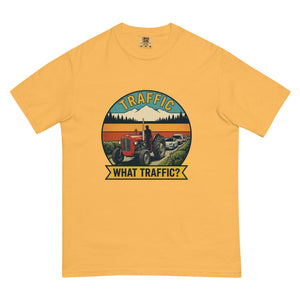 The Tractor Mugs Store Mustard / S Massey Ferguson 35X TRAFFIC WHAT TRAFFIC? Outdoor | Unisex Premium T-shirt Quality Farmers Merch