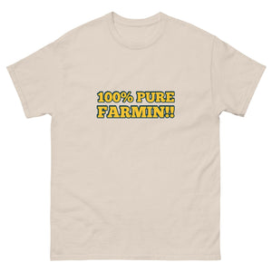 The Tractor Mugs Store Natural / S 100% PURE FARMIN!! | Unisex classic tee Quality Farmers Merch