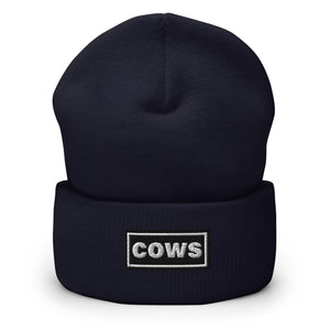 The Tractor Mugs Store Navy OASIS Style 'Cows' | Cuffed Beanie Quality Farmers Merch