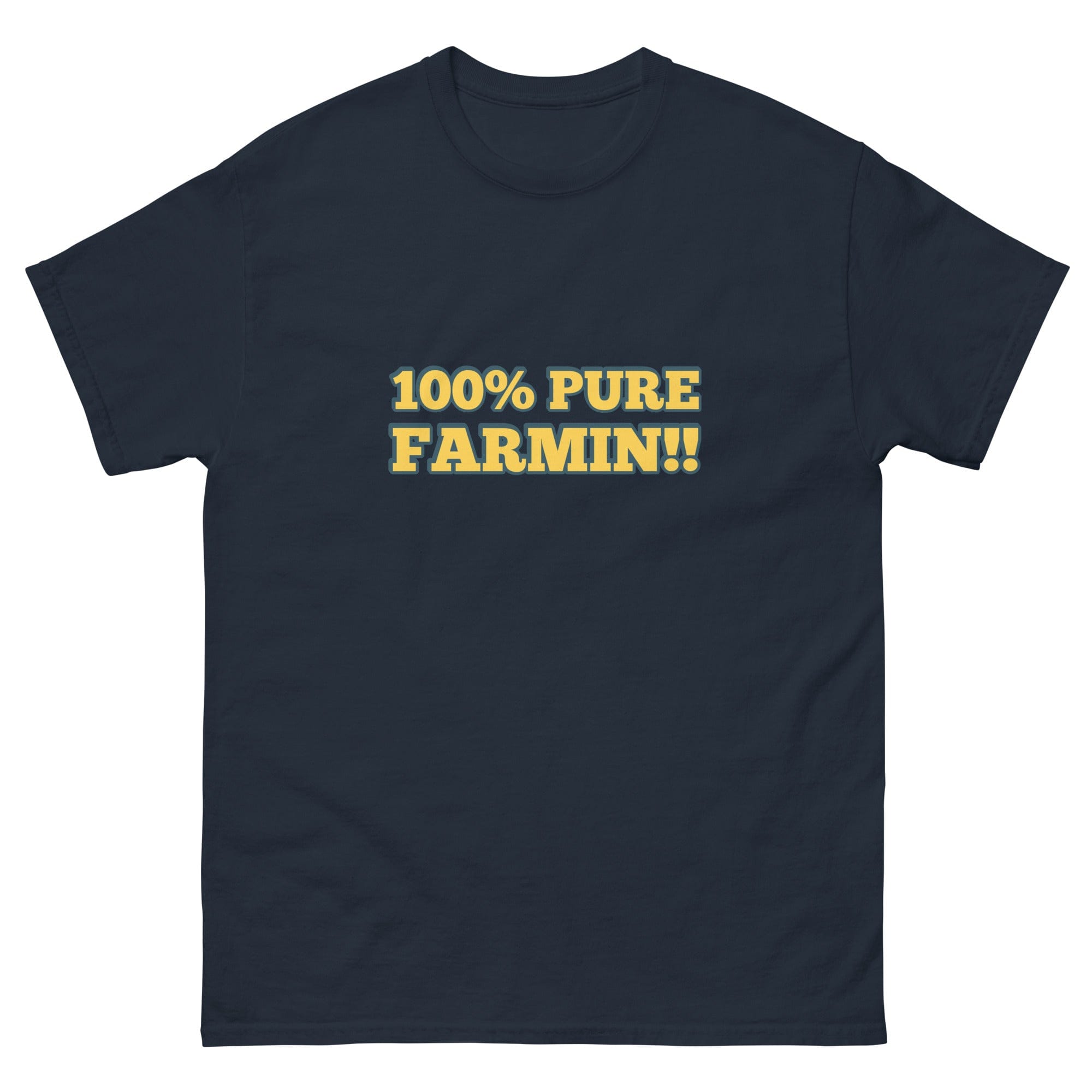 The Tractor Mugs Store Navy / S 100% PURE FARMIN!! | Unisex classic tee Quality Farmers Merch