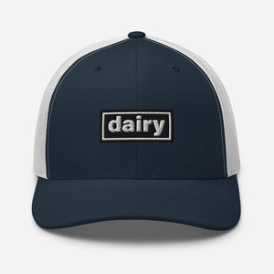 The Tractor Mugs Store Navy/ White Oasis Style Retro Dairy | Trucker Cap Quality Farmers Merch
