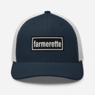 The Tractor Mugs Store Navy/ White Oasis Style Retro Farmerette | Trucker Cap Quality Farmers Merch