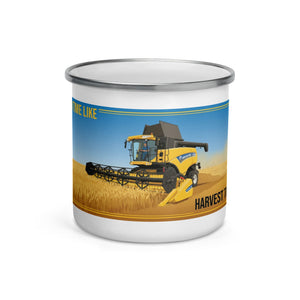 The Tractor Mugs Store New Holland CR 9090 NO TIME LIKE HARVEST TIME! | Enamel Mug Quality Farmers Merch