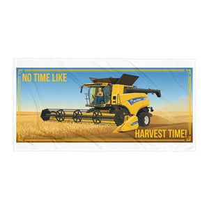 The Tractor Mugs Store New Holland CR9.90 NO TIME LIKE HARVEST TIME! Rect Line H | Beach Towel Quality Farmers Merch