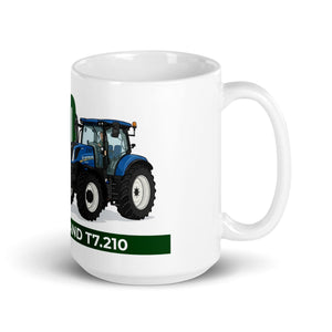The Tractor Mugs Store New Holland T7.210 | White Glossy Mug Quality Farmers Merch