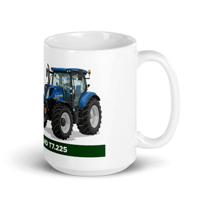 The Tractor Mugs Store New Holland T7.225 | White Glossy Mug Quality Farmers Merch