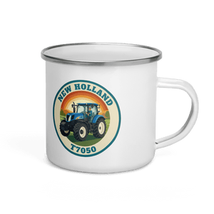 The Tractor Mugs Store New Holland T7050 | Enamel Mug Quality Farmers Merch