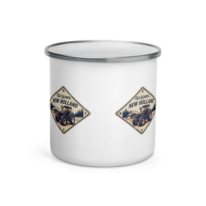 The Tractor Mugs Store New Holland TM 135 OLD SCHOOL NEW HOLLAND Heritage | Enamel Mug Quality Farmers Merch