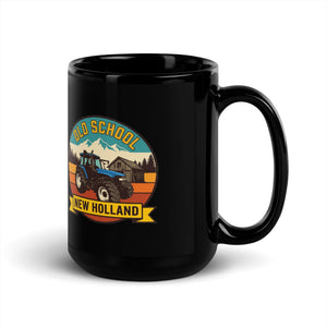 The Tractor Mugs Store New Holland TM 135 OLD SCHOOL NEW HOLLAND Outdoor | Black Mug Quality Farmers Merch