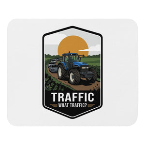 The Tractor Mugs Store New Holland TM 135 TRAFFIC WHAT TRAFFIC? Bright | Mouse Mat Quality Farmers Merch