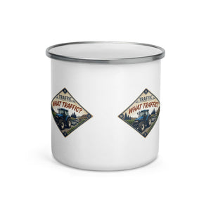 The Tractor Mugs Store New Holland TM 135 TRAFFIC WHAT TRAFFIC? Heritage | Enamel Mug Quality Farmers Merch