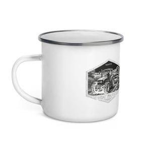 The Tractor Mugs Store New Holland TM 135 TRAFFIC WHAT TRAFFIC? Moose | Enamel Mug Quality Farmers Merch
