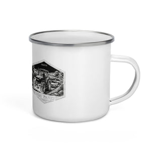 The Tractor Mugs Store New Holland TM 135 TRAFFIC WHAT TRAFFIC? Moose | Enamel Mug Quality Farmers Merch