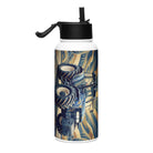 The Tractor Mugs Store New Holland TM 155  | Art Deco Stainless steel water bottle with a straw lid Quality Farmers Merch